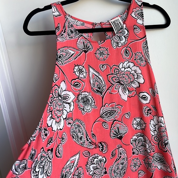 Free People Folk Song Mini Dress Coral Floral - Picture 8 of 14